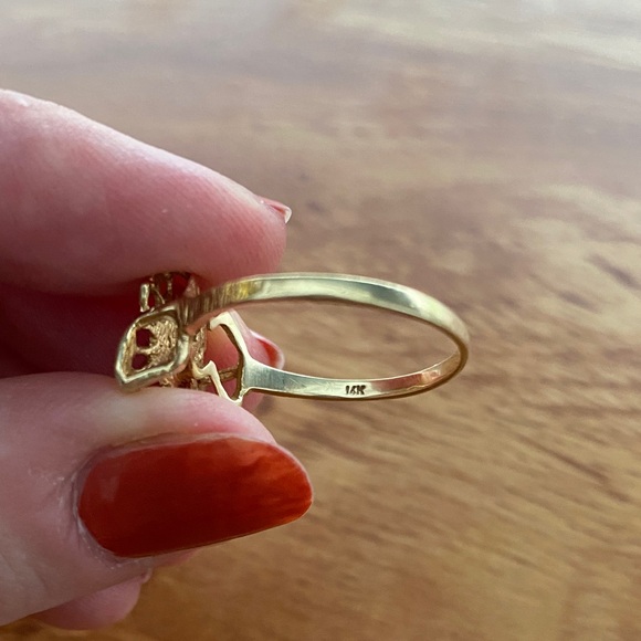 Elegant Gold Butterfly Ring, real gold - Picture 3 of 6
